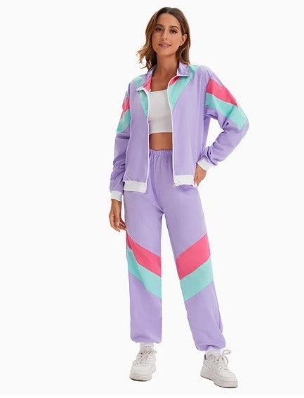 Jaren ‘90 Trainingspak – Paars - Unisex - Maat M, Kleding | Heren, Carnavalskleding en Feestkleding, Nieuw, Maat 48/50 (M), Ophalen of Verzenden