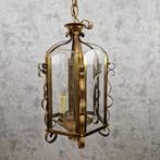 Lantaarn plafondlamp - Geslepen motief - Antieke messing