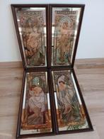 Wandspiegel (4)  - Glas, Hout - Naar Alfons Mucha