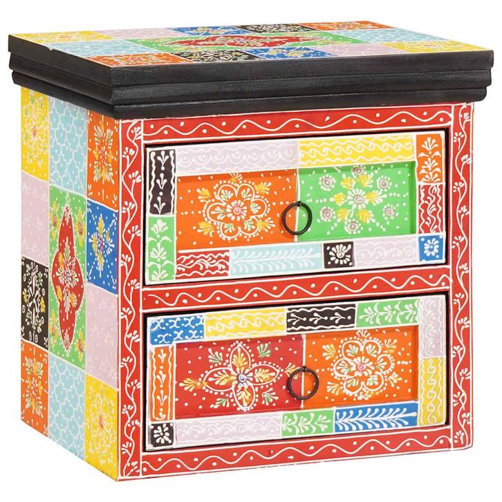 vidaXL Nachtkastje 2 pcs Multikleur 40 x 30 x 40 cm Massief, Huis en Inrichting, Slaapkamer | Nachtkastjes, Nieuw, Minder dan 45 cm