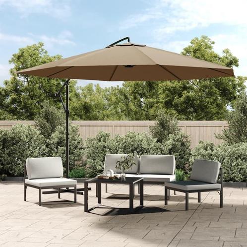 Zweefparasol 350cm Taupe - Retourdeal - 40% Korting!, Tuin en Terras, Parasols, 3 tot 4 meter, Nieuw, Zweefparasol, Ophalen of Verzenden