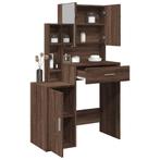 vidaXL Kaptafel met kastje 80x35x132 cm bruin eikenkleur, Verzenden, Nieuw