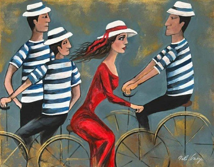 Pet Csenge (XX) - Love in Motion, Antiek en Kunst, Kunst | Schilderijen | Modern