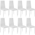 Eetkamerstoelen, kunstleer - wit, Set van 8, Huis en Inrichting, Stoelen, Verzenden, Nieuw