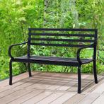 TRUUSK Tuinbank Metaal 2-Zits Zwart - 127 x 58 x 82 cm - Sti, Tuin en Terras, Tuinbanken, Verzenden, Nieuw