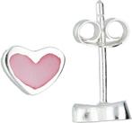 Lilly oorknopjes hart - zilver - roze, Verzenden, Nieuw