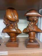 Buste, Busti di uomo donna. - 45 cm - Hout, Antiek en Kunst