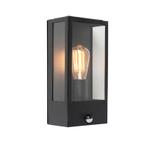 Buiten wandlamp zwart met bewegingsmelder IP44 - Rotterdam, Tuin en Terras, Nieuw, Overige materialen, 50 tot 250 watt