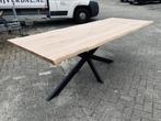 Boomstamtafel Ralf met aanzetstuk(ken) tafel op maat massief, Huis en Inrichting, Tafels | Eettafels, Ophalen, Nieuw, Eikenhout