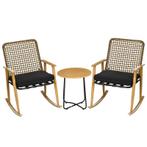TRUUSK 3 St. Tuinmeubelset, 2 Schommelstoelen, 1 Bijzettafel, Tuin en Terras, Tuinsets en Loungesets, Verzenden, Nieuw