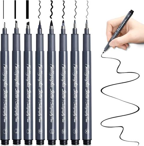 Kalligrafie Stiftenset - 8 Stuks - Handlettering en, Hobby en Vrije tijd, Tekenen, Nieuw, Verzenden