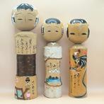 Set van 3 vintage Japanse souvenir Kokeshi-poppen – met de, Antiek en Kunst