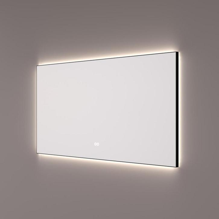 HIPP Design spiegel Mat Zwart - Indirecte LED Rondom 80x70x3, Huis en Inrichting, Woonaccessoires | Spiegels, Ophalen of Verzenden