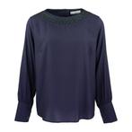 Max Volmáry • donkerblauwe zijden blouse • 38, Maat 38/40 (M), Max Volmáry, Nieuw, Verzenden