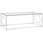 vidaXL Salontafel 120x60x45 cm roestvrij staal en glas, 100 tot 150 cm, Verzenden, Nieuw, 50 tot 100 cm