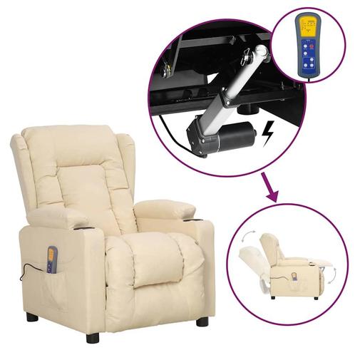 vidaXL Sta-op-massagestoel stof crèmekleurig, Sport en Fitness, Massageproducten, Nieuw, Verzenden
