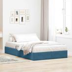 vidaXL Opslag bed met matras Donkerblauw 120 x 200 cm, Verzenden, Nieuw, Blauw, Stof