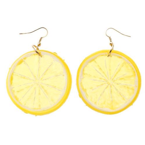 Fako Bijoux® - Oorbellen - Plastic Fruit - Citroen Schijfje, Sieraden, Tassen en Uiterlijk, Oorbellen, Verzenden