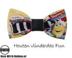 Houten vlinderdas Fun M&M's, Kleding | Heren, Stropdassen, Nieuw, Verzenden