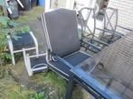 zgan grote metalen tuintafel + 6 stoelen, Ophalen, Zo goed als nieuw, Metaal