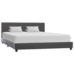 vidaXL Bedframe kunstleer grijs 140x200 cm, Overige materialen, Verzenden, 140 cm, 200 cm