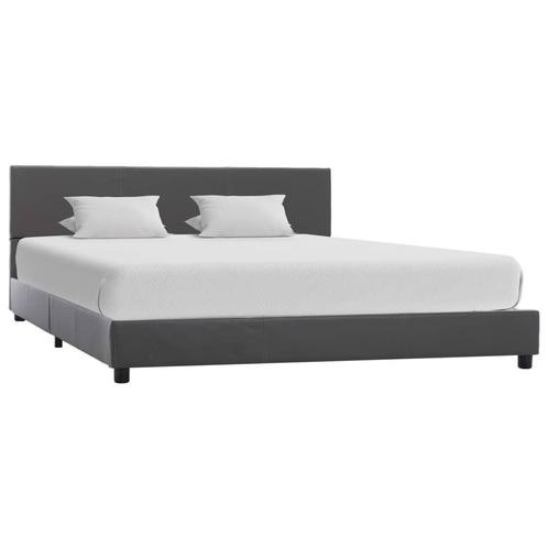 vidaXL Bedframe kunstleer grijs 140x200 cm, Huis en Inrichting, Slaapkamer | Bedden, 140 cm, 200 cm, Grijs, Tweepersoons, Nieuw