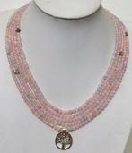 Ketting, ZEER LANG, van natuurlijke gefacetteerde Morganiet