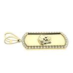 Gouden hanger met het hoofd van Medusa en zirconia, Ophalen of Verzenden, Gebruikt, Goud, Overige merken