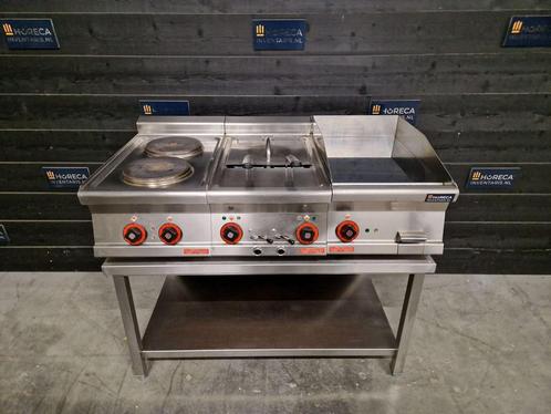 Lotus kooklijn | 2-pits fornuis, dubbele friteuse, bakplaat, Zakelijke goederen, Horeca | Keukenapparatuur, Gebruikt, Fornuis, Frituur en Grillen