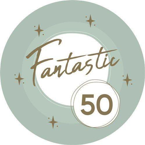50 Jaar Borden Groen Goud 23cm 8st, Hobby en Vrije tijd, Feestartikelen, Nieuw, Verzenden