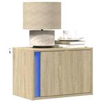 vidaXL Nachtkastje met LEDs wandgemonteerd sonoma, Minder dan 45 cm, Verzenden, Nieuw, Minder dan 55 cm