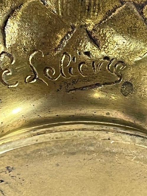 Eugène Lelièvre - Vaas - Gepatineerd brons - Gouden bronzen, Antiek en Kunst, Kunst | Designobjecten
