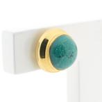 Gouden oorstekers met turquoise (subtiele oorstekers), Sieraden, Tassen en Uiterlijk, Oorbellen, Gebruikt, Overige kleuren, Ophalen of Verzenden