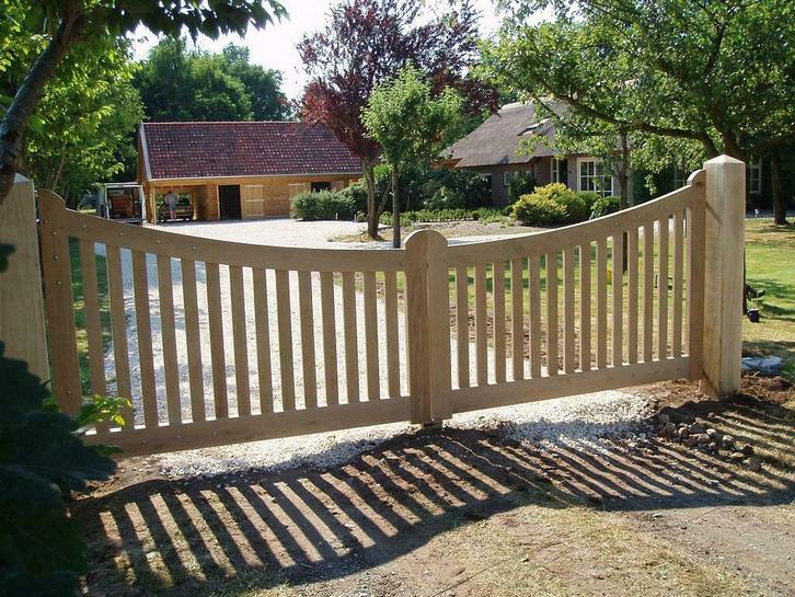 Eiken Daelpoort, Tuin en Terras, Tuinpoorten, Nieuw, Hout, Draaipoort, 100 tot 150 cm, 200 cm of meer, Ophalen of Verzenden