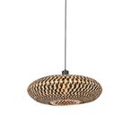 Oosterse hanglamp zwart bamboe 50 cm - Ostrava, Huis en Inrichting, Lampen | Hanglampen, Nieuw, Oosters, 75 cm of meer