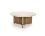 Salontafel Sara Rond Travertin 78 cm - wit | Eleonora, Huis en Inrichting, Ophalen of Verzenden, Nieuw