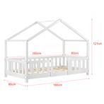 Kinderbed Treviolo met uitvalbeveiliging 80x160 cm wit mat, Verzenden, Nieuw
