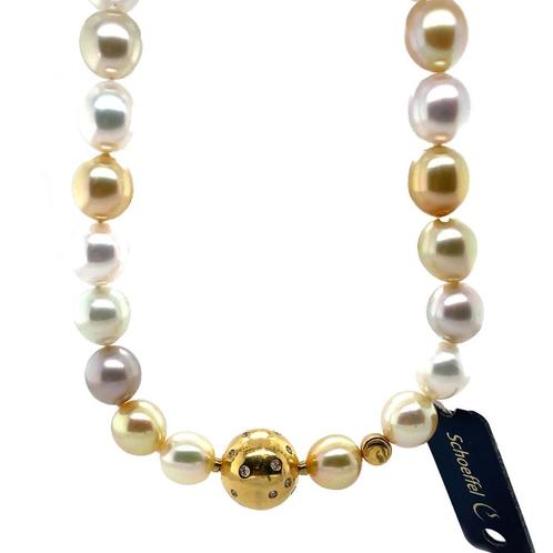 Schoeffel parel collier met diamant 18 krt, Sieraden, Tassen en Uiterlijk, Kettingen, Nieuw, Ophalen of Verzenden