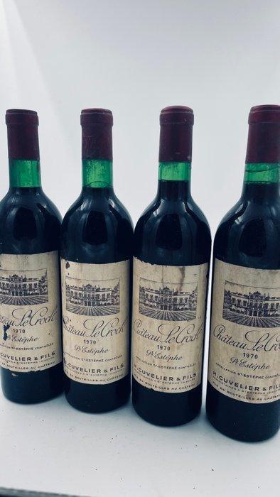 1970 Château Le Crock - Saint-Estèphe - 4 Flessen (0.75, Verzamelen, Wijnen