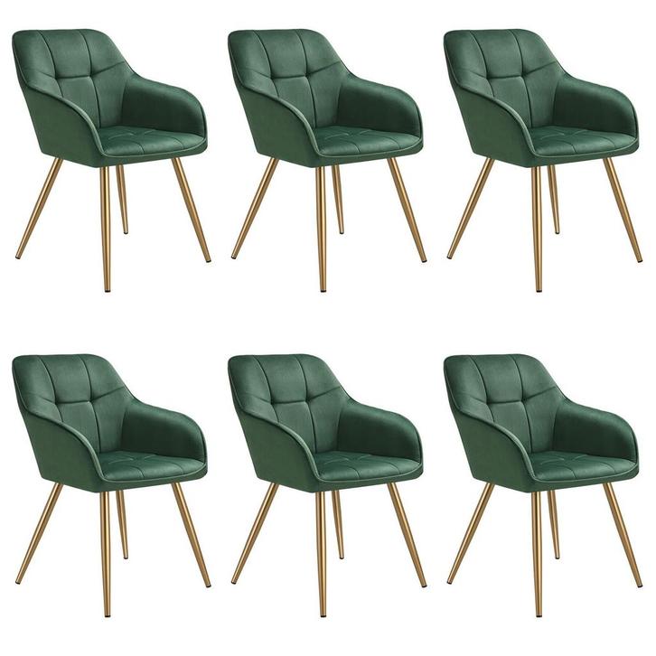 Eetkamerstoel Marilyn, fluweellook, gecapitonneerd - donkerg, Huis en Inrichting, Stoelen, Verzenden