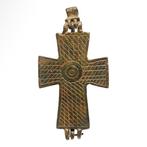 Byzantijns Brons Relikwieënkruis hanger, Antiek en Kunst
