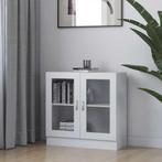 vidaXL Vitrinekast 82,5x30,5x80 cm bewerkt hout wit, Verzenden, Nieuw, 50 tot 100 cm, Minder dan 100 cm