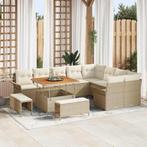 vidaXL Tuin Sofa Set 12 pcs Beige poly rattan, Verzenden, Nieuw