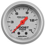 Autometer Ultra-Lite 52mm 0-15 PSI Mechanical Boost Gauge -, Ophalen of Verzenden, Nieuw