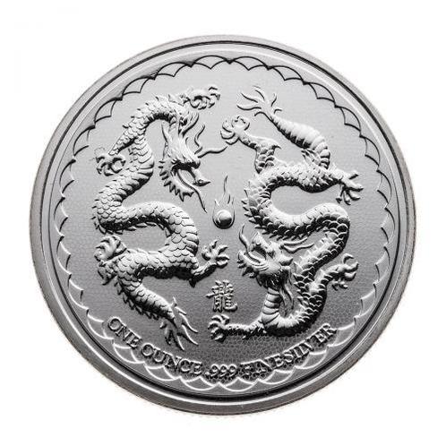 Niue - Double Dragon 1 oz 2018, Postzegels en Munten, Munten | Oceanië, Losse munt, Zilver, Verzenden