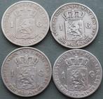 Nederland. Willem II. 1 Gulden 1845-1846-1847-1848(4 stuks), Postzegels en Munten, Munten | Nederland