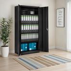 Archiefkast Blain met 5 planken 40x80x180cm - zwart, Huis en Inrichting, Kasten | Roldeurkasten en Archiefkasten, Verzenden, Nieuw
