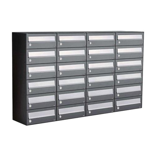 Brievenbusunit Hive set wand 4-breed, 6-hoog - antraciet, Tuin en Terras, Brievenbussen, Nieuw, Verzenden