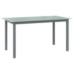 vidaXL Tuintafel 150x90x74 cm aluminium en glas lichtgrijs, Tuin en Terras, Verzenden, Nieuw, Aluminium