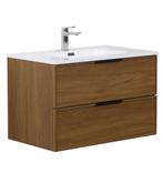 Badkamermeubel Set Luxor 80cm Walnoot Badmeubel, Huis en Inrichting, Badkamer | Badkamermeubels, Verzenden, Nieuw, Wastafelkast